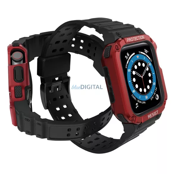 Protect Strap szíj Apple Watch 38/40/41mm - Fekete, Piros