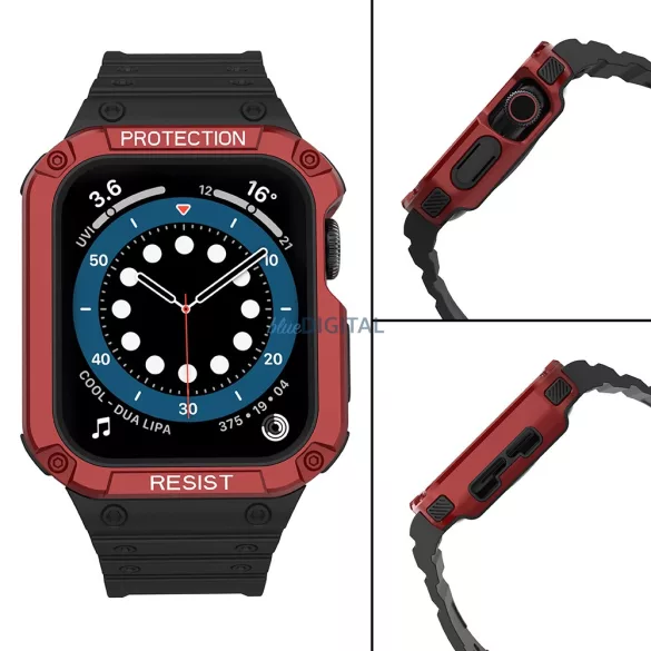 Protect Strap szíj Apple Watch 38/40/41mm - Fekete, Piros