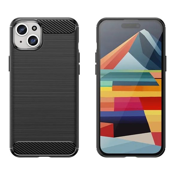 Carbon tok iPhone 15 Plus - fekete
