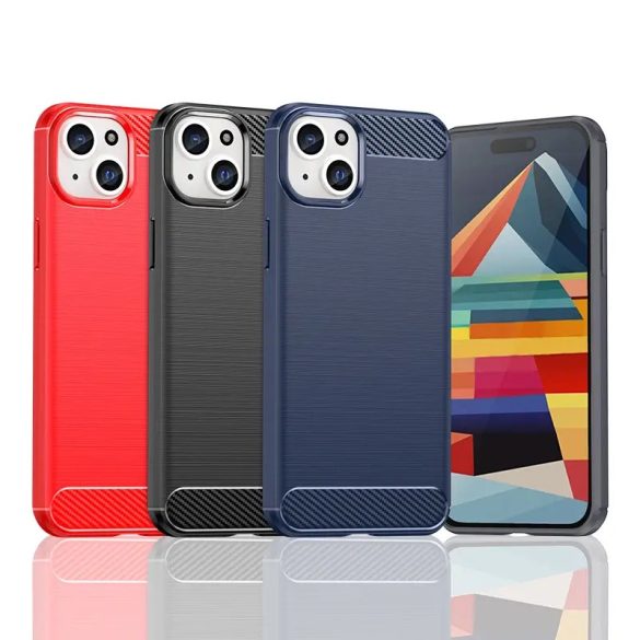 Carbon tok iPhone 15 Plus - fekete