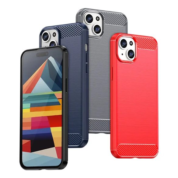 Carbon tok iPhone 15 Plus - fekete