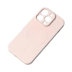 Silicone MagSafe-kompatibilis tok iPhone 15 Plus - bézs