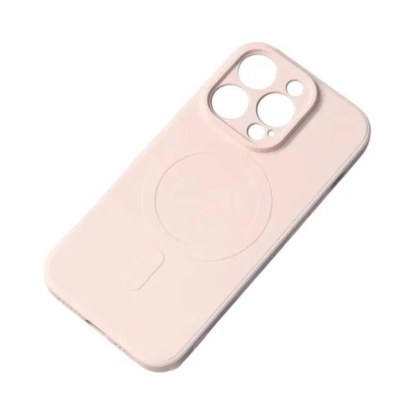 Silicone MagSafe-kompatibilis tok iPhone 15 Plus - bézs