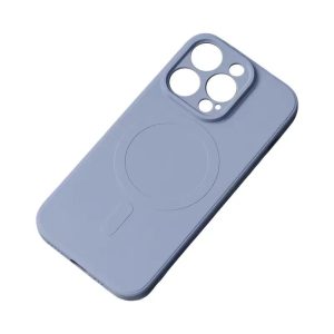 Silicone MagSafe-kompatibilis tok iPhone 15 Pro - szürke