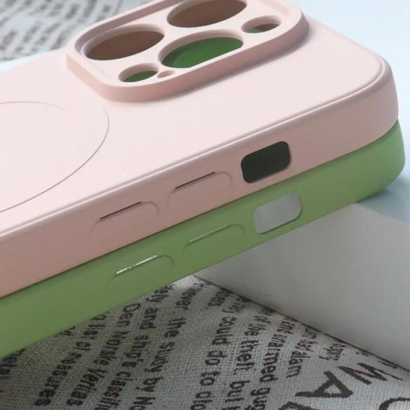 Silicone MagSafe-kompatibilis tok iPhone 15 Pro - szürke