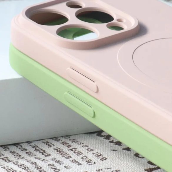 Silicone MagSafe-kompatibilis tok iPhone 15 Pro - szürke