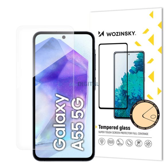 Wozinsky edzett üveg fekete szegéllyel Samsung Galaxy A55