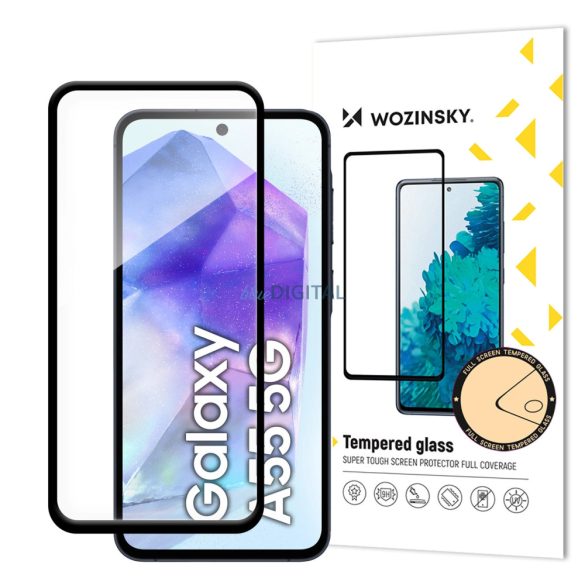 Wozinsky Full Glue edzett üveg fekete szegéllyel Samsung Galaxy A55