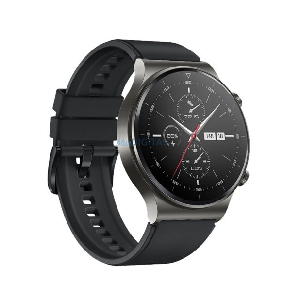 Szilikon csereszíj Huawei Watch GT 2/3/4/2 Pro/3 Pro/GT 2e (46mm) - fekete