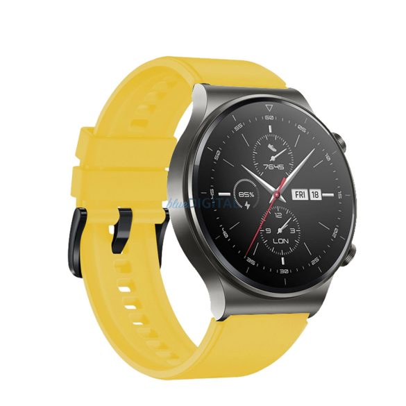 Szilikon csereszíj Huawei Watch GT 2/3/4/2 Pro/3 Pro/GT 2e (46mm) - sárga