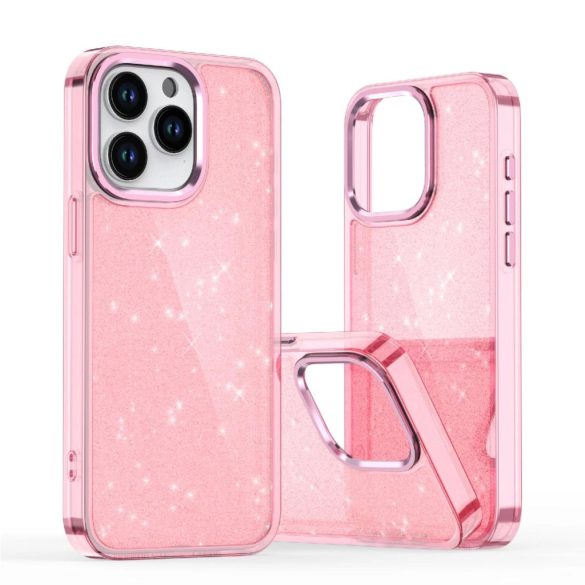 Glitter tok iPhone 16 Pro Max - rózsaszín csillogós