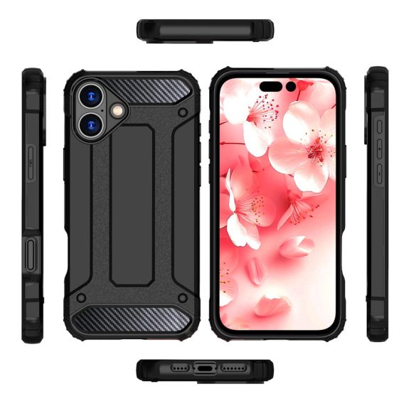 Hybrid Armor tok iPhone 16 - fekete