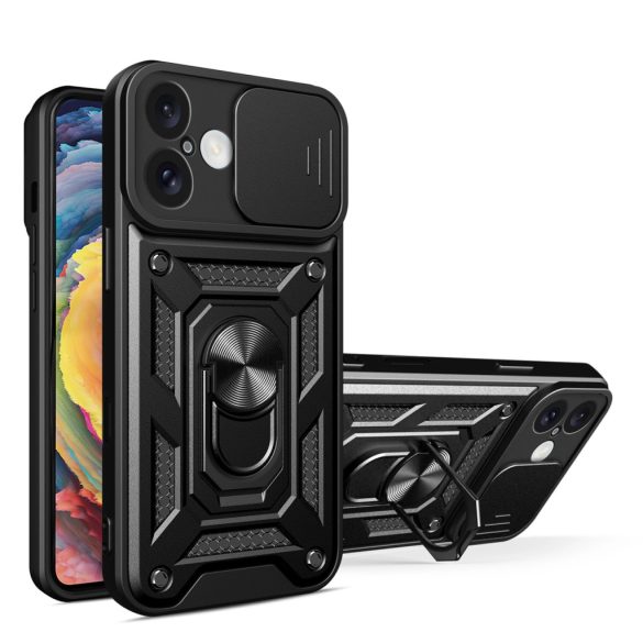 Hybrid Armor Camshield tok iPhone 16 - fekete