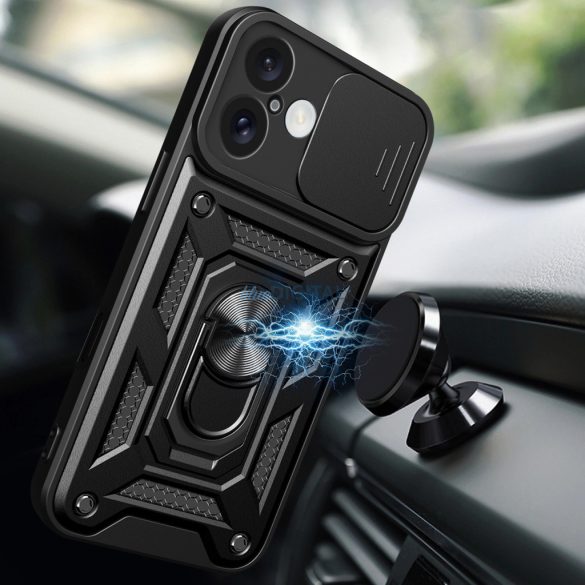 Hybrid Armor Camshield tok iPhone 16 - fekete