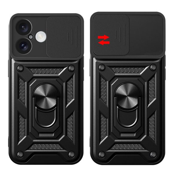 Hybrid Armor Camshield tok iPhone 16 - fekete