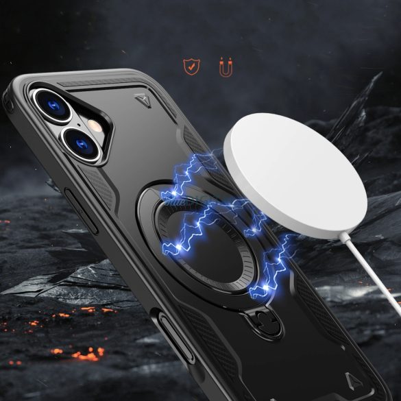 Hybrid Armor Trendy MagSafe-kompatibilis tok iPhone 16 - fekete