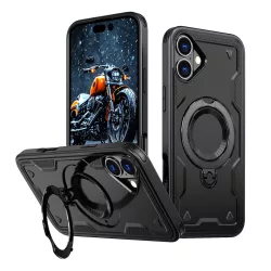   Hybrid Armor Trendy MagSafe-kompatibilis tok iPhone 16 Plus - fekete