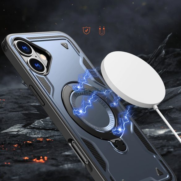 Hybrid Armor Trendy MagSafe-kompatibilis tok iPhone 16 - kék