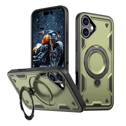   Hybrid Armor Trendy MagSafe-kompatibilis tok iPhone 16 Plus - zöld