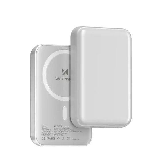 Wozinsky WRW349YWS MagSafe-kompatibilis powerbank 10000mAh - fehér