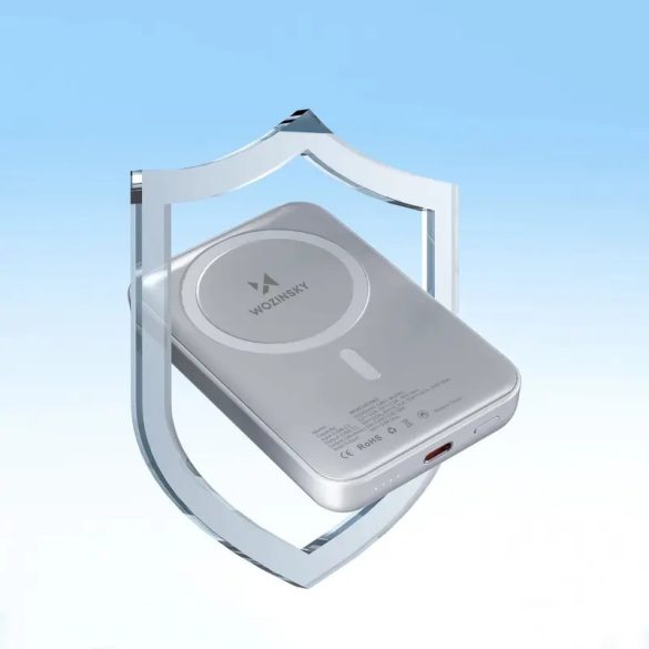 Wozinsky WRW349YWS MagSafe-kompatibilis powerbank 10000mAh - fehér