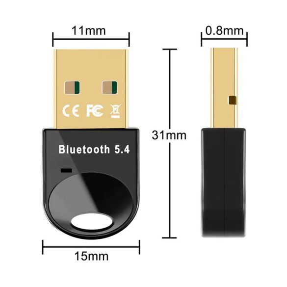 Wozinsky WUSB54YS mini USB-A Bluetooth 5.4 adapter - fekete