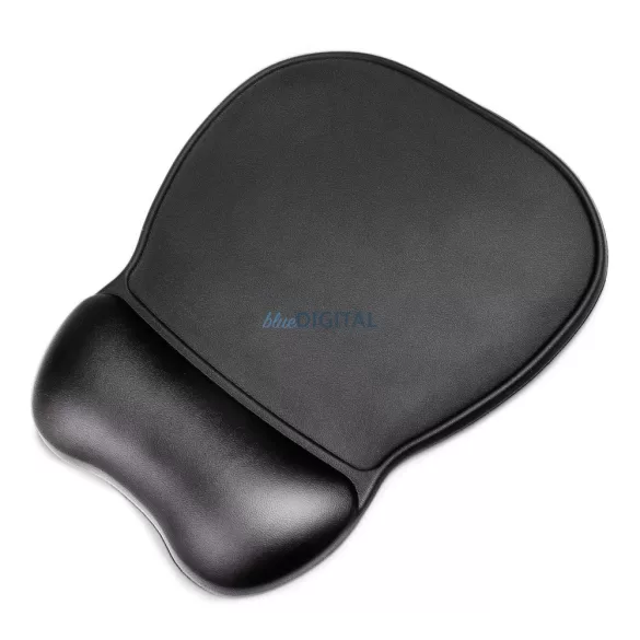 Ergonomikus egérpad és csuklótámasz gél Eco bőr nagyméretű csúszásgátló - Fekete