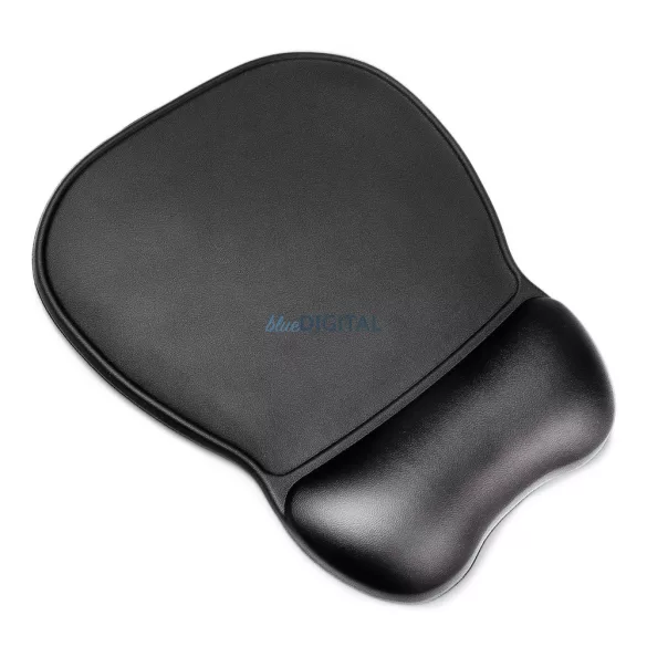 Ergonomikus egérpad és csuklótámasz gél Eco bőr nagyméretű csúszásgátló - Fekete