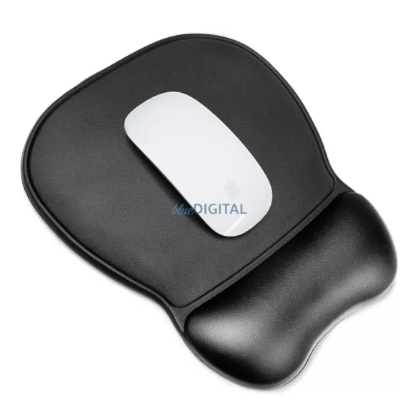 Ergonomikus egérpad és csuklótámasz gél Eco bőr nagyméretű csúszásgátló - Fekete