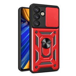 Hybrid Armor Camshield tok Samsung Galaxy S25 - piros