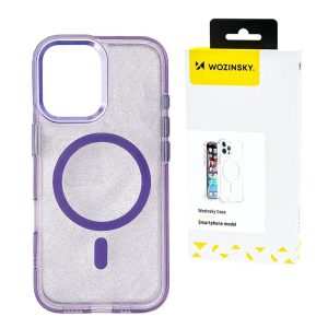 Wozinsky Glitter MagSafe-kompatibilis tok Samsung Galaxy S25 Plus - lila