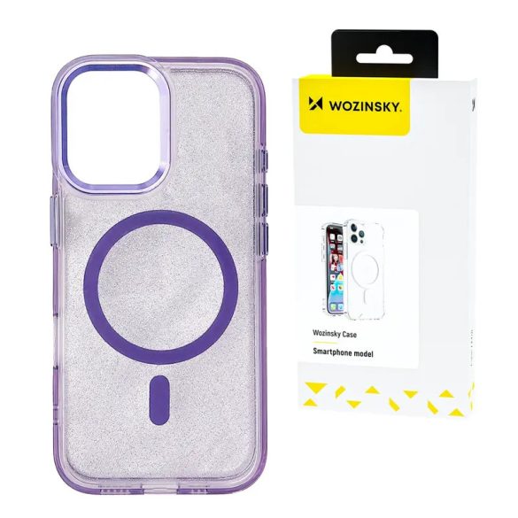 Wozinsky Glitter MagSafe-kompatibilis tok Samsung Galaxy S25 Plus - lila