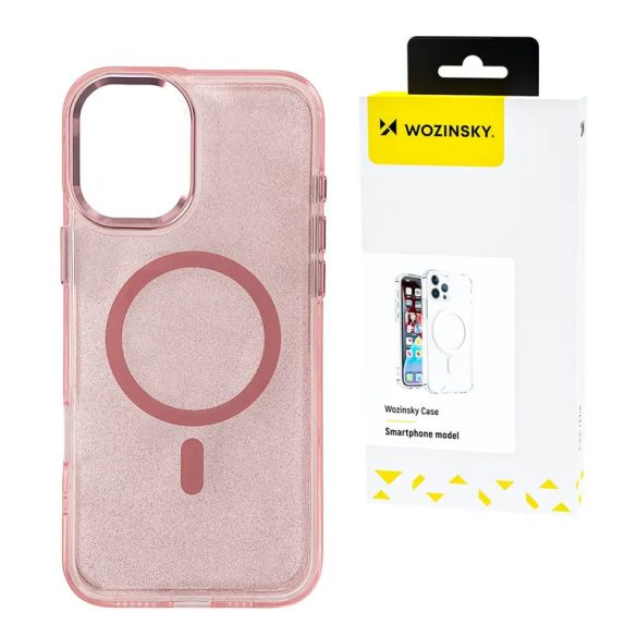 Wozinsky Glitter MagSafe-kompatibilis tok Samsung Galaxy S25 Plus - rózsaszín