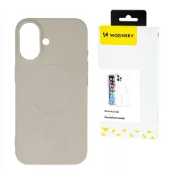   Wozinsky Silicone MagSafe-kompatibilis tok Samsung Galaxy S25 Plus - bézs
