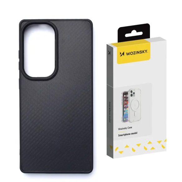 Wozinsky Carbon Fiber MagSafe-kompatibilis tok Samsung Galaxy S25 Plus - fekete