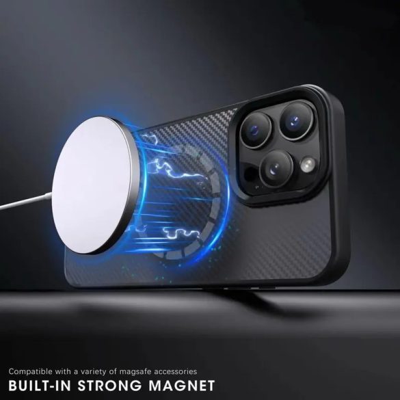 Wozinsky Carbon Fiber MagSafe-kompatibilis tok Samsung Galaxy S25 Plus - szürke
