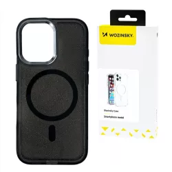   Wozinsky Glitter MagSafe-kompatibilis tok Samsung Galaxy S24 FE - fekete