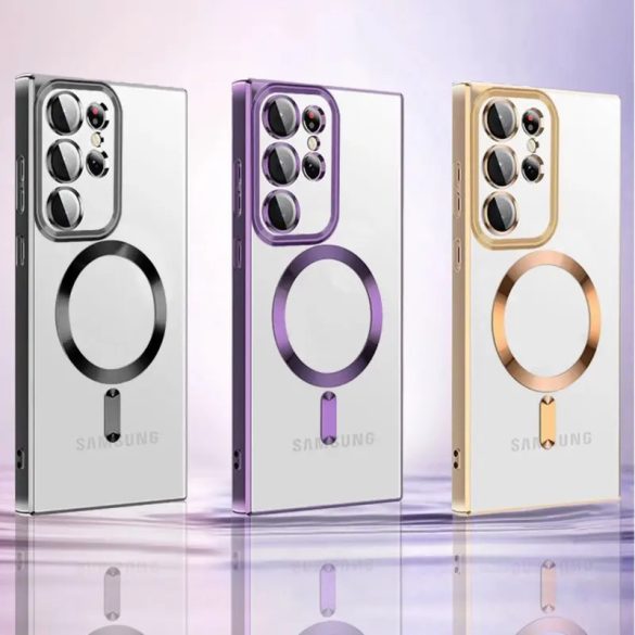 Wozinsky Electroplated MagSafe-kompatibilis tok Samsung Galaxy S24 FE - ezüst színű