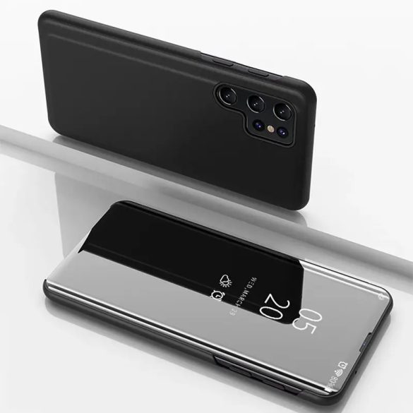 Clear View könyvtok Samsung Galaxy A56 - fekete