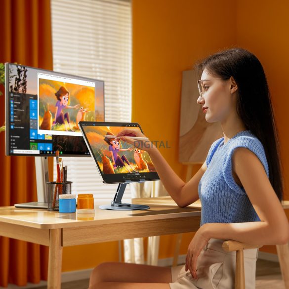 Wozinsky WRS-DSY84SS 360°-ban forgatható alumínium táblagép állvány - szürke