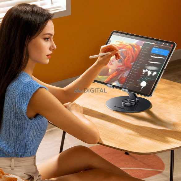 Wozinsky WRS-DSY84SS 360°-ban forgatható alumínium táblagép állvány - szürke