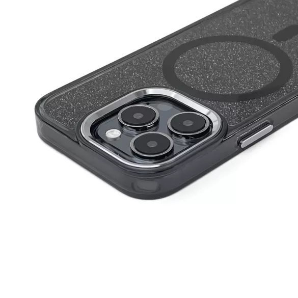 Glitter MagSafe-kompatibilis tok iPhone 16e - fekete