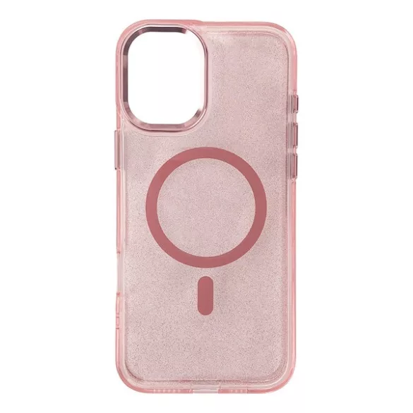 Glitter MagSafe-kompatibilis tok iPhone 16e - rózsaszín