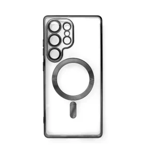 Electroplated MagSafe-kompatibilis tok iPhone 16e - fekete-átlátszó
