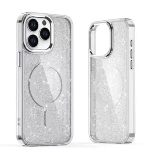 Glitter MagSafe-kompatibilis tok Samsung Galaxy S25 Edge - ezüst színű csillogós
