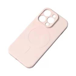   Silicone MagSafe-kompatibilis tok Samsung Galaxy S25 Edge - rózsaszín