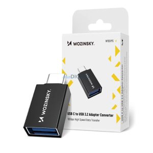 Wozinsky W10GY1S USB-C - USB-A 3.2 10Gb/s adapter - Fekete