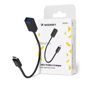 Wozinsky WOTGY1S USB-C 3.0 (férfi) - USB-A 3.0 (női) OTG adapter - Fekete