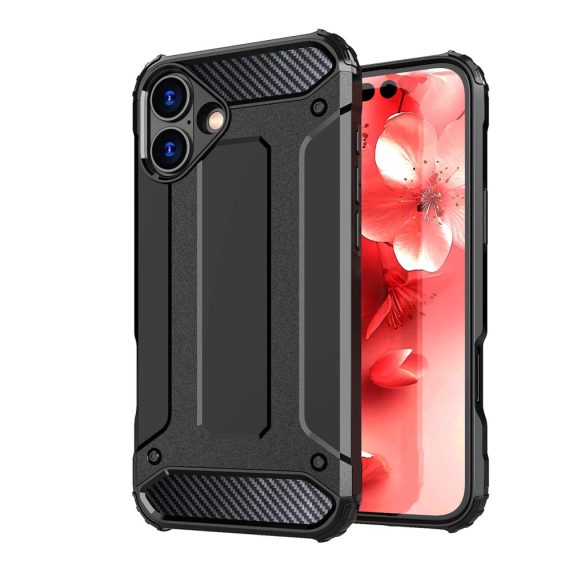 Hybrid Armor tok iPhone 16e - fekete