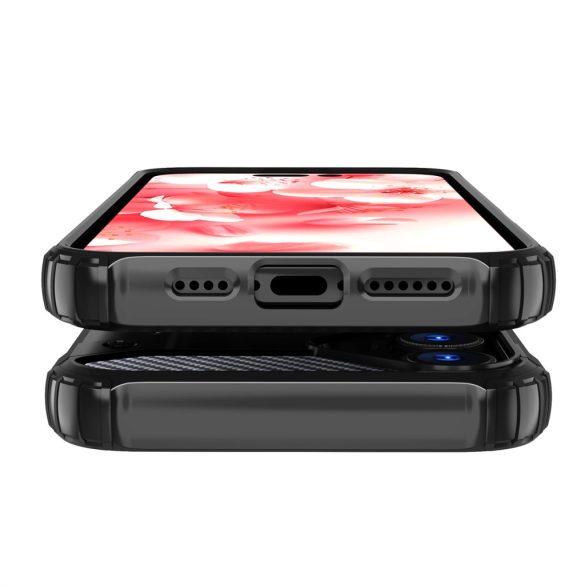 Hybrid Armor tok iPhone 16e - fekete